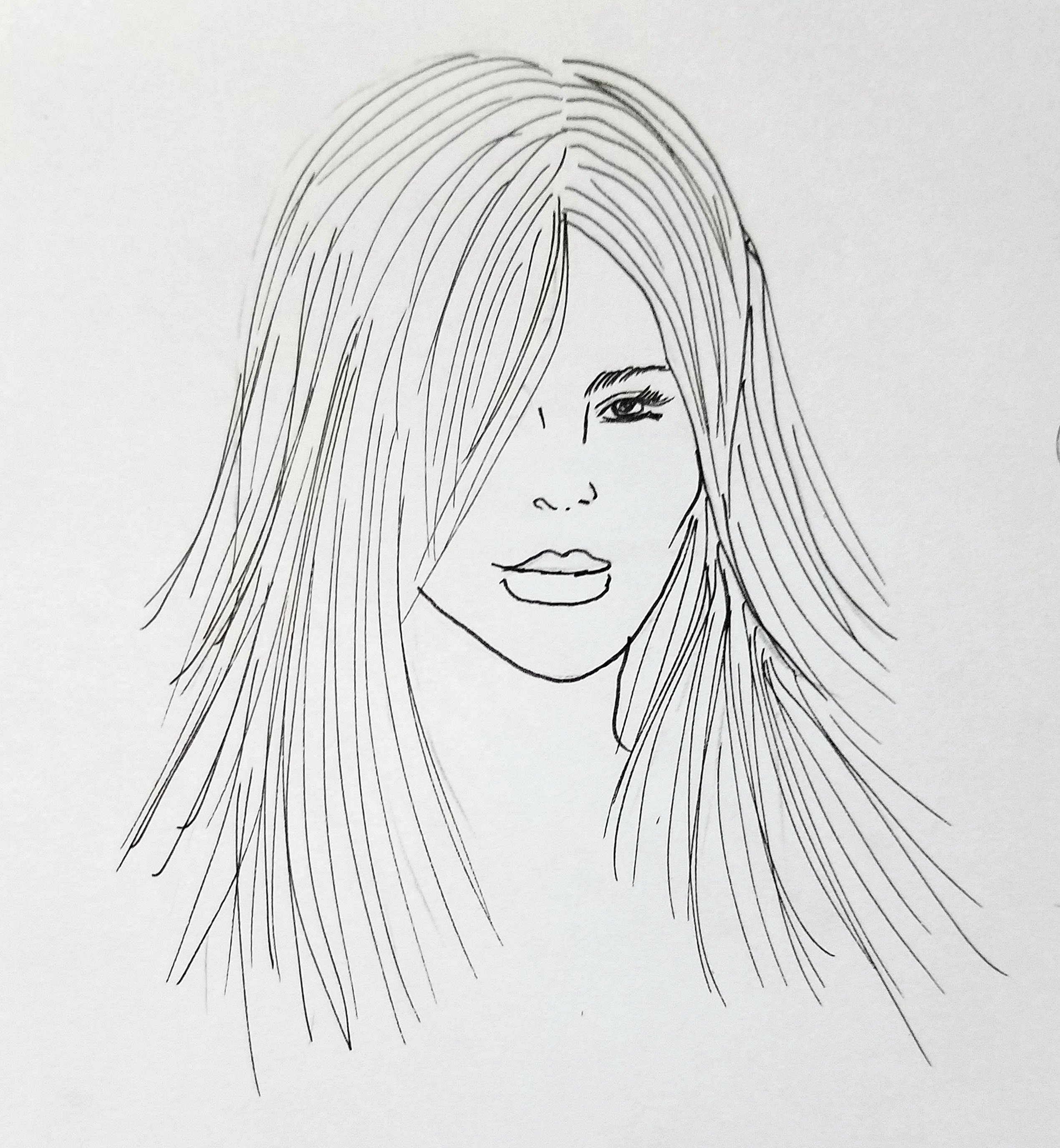 drawing straight hair drawing and coloring hair