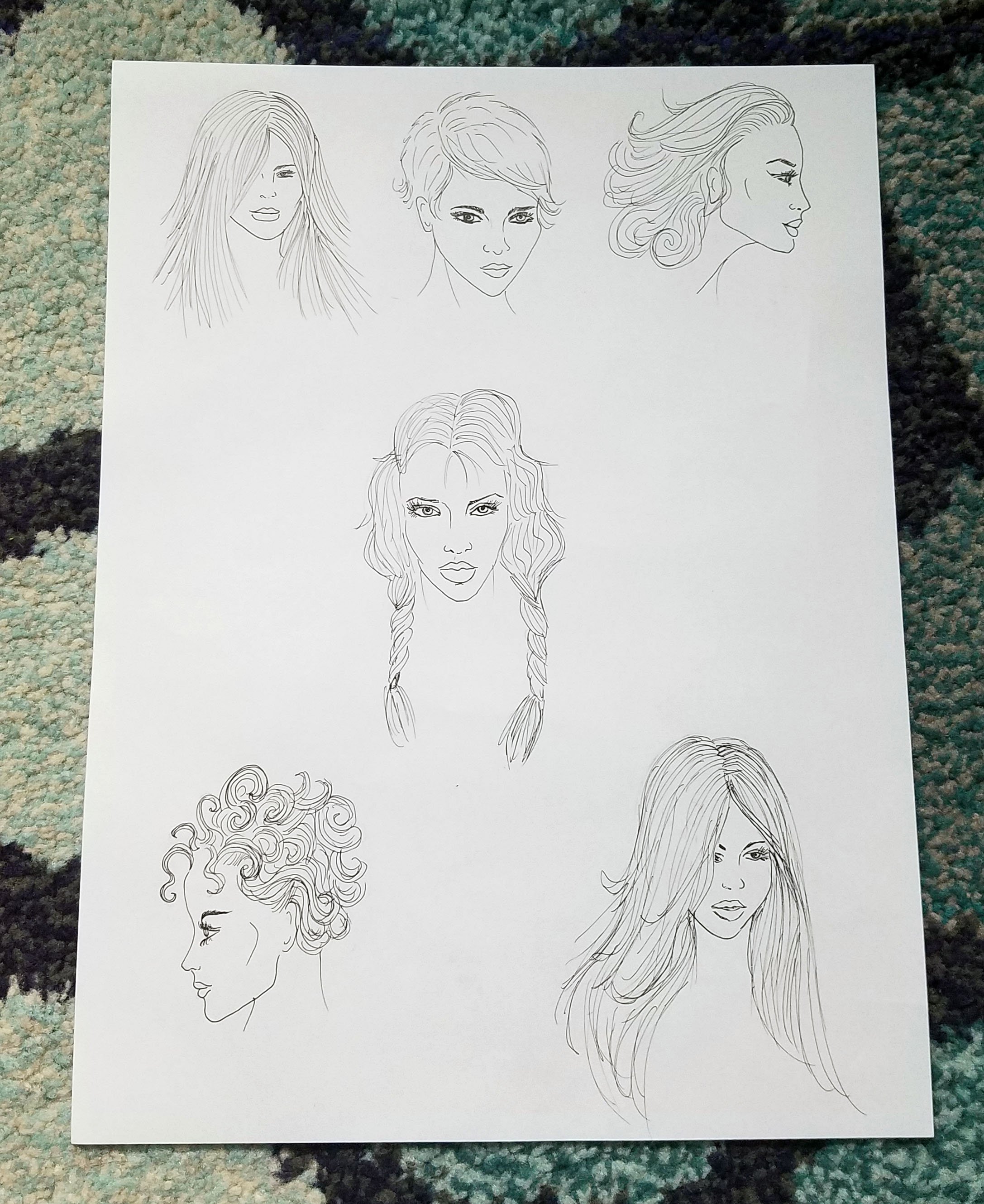 hairstyles drawing drawing and coloring hair