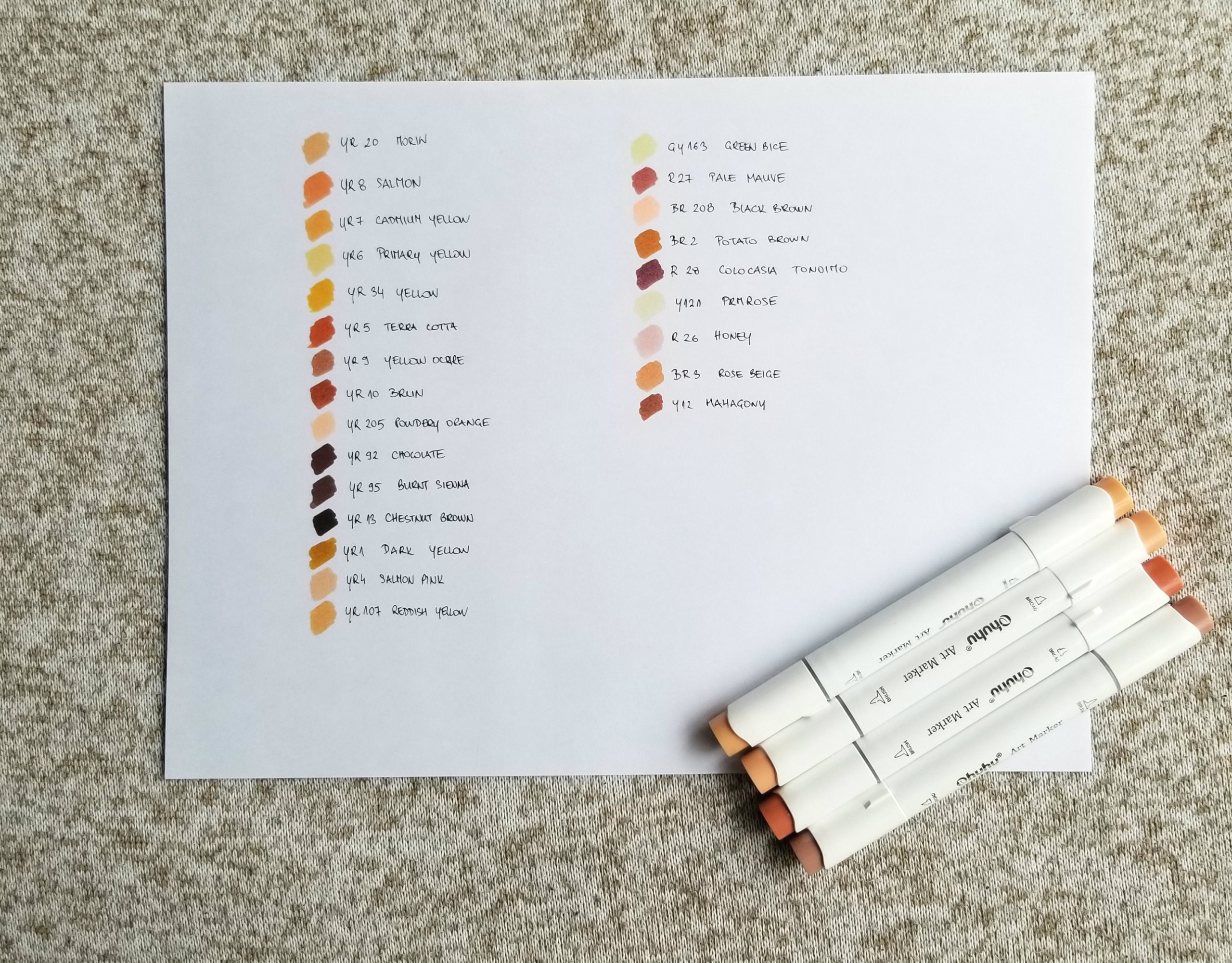 ohuhu brown marker set