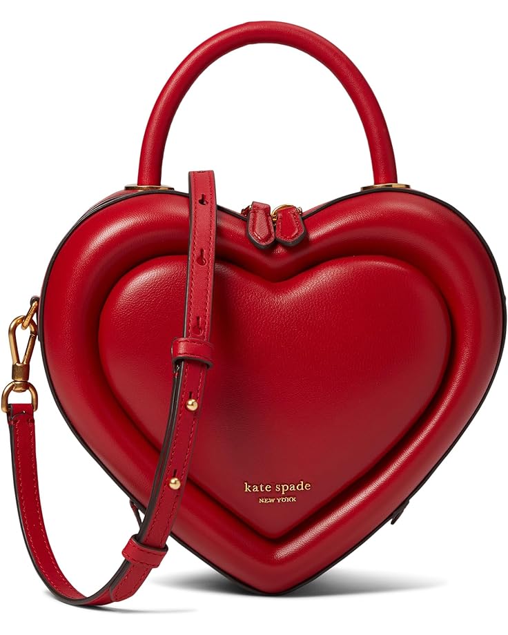 Pitter Patter Smooth Leather 3-D Heart Crossbody